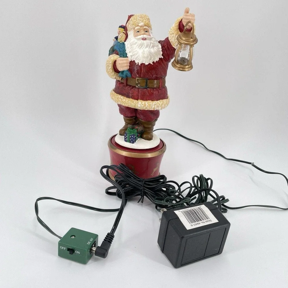 Vintage Mr. Christmas Twirling Santa‎ Lighted Table Decor Tree Topper Box1998